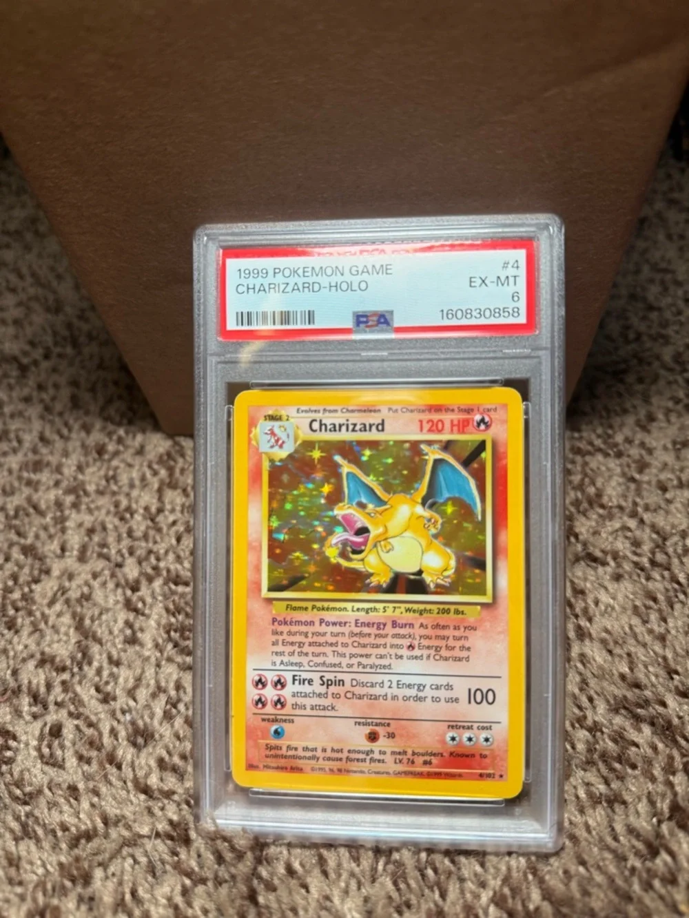 Pokemon Base Set Holo Charizard 4/102 PSA 6 Card
